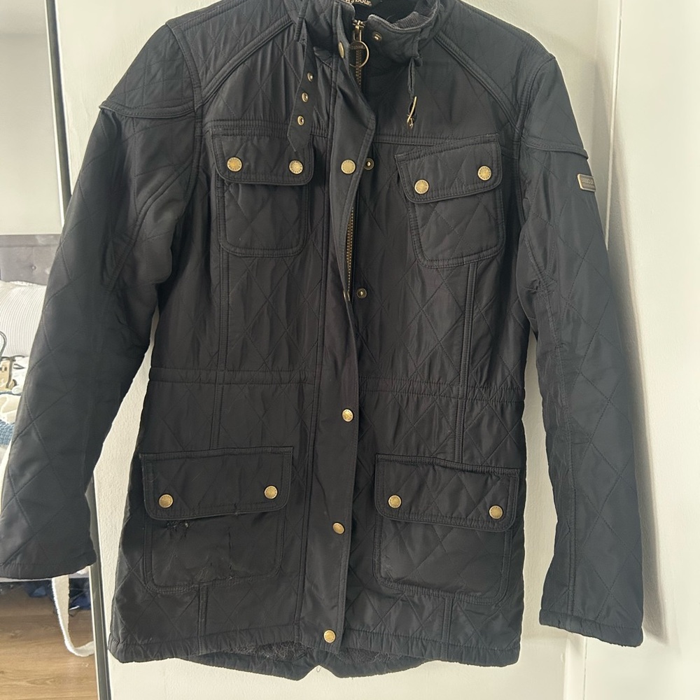 Barbour Black Quilted Field Jacket